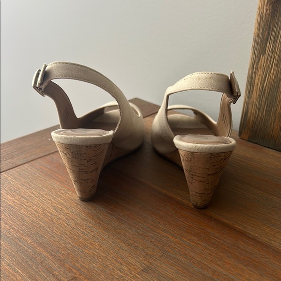 Call It Spring Cream Wedges with Slingback Peep-Toe - Picture 3 of 3